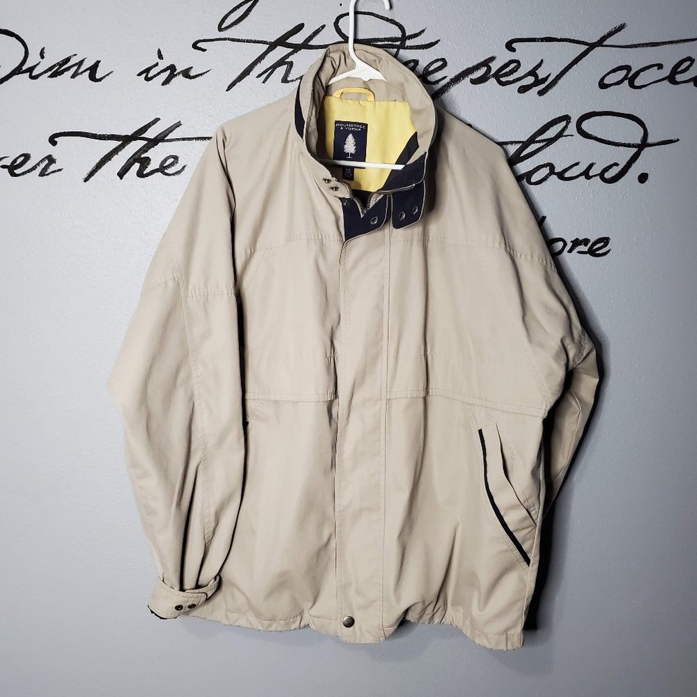 Roundtree & Yorke Beige All Weather Jacket w/ Hood, XL